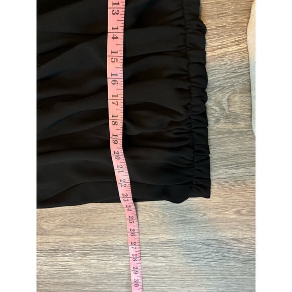 Zara Black Ruched Mini Dress XS Bodycon U-Neckline - Picture 7 of 8